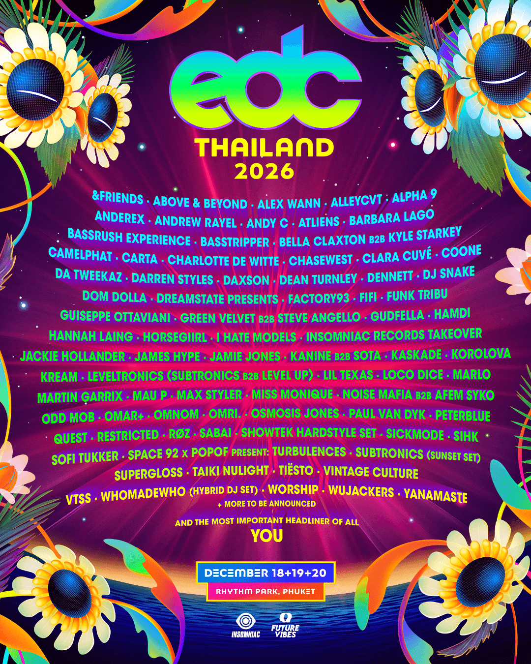 EDC Thailand 2026 official festival poster for Rhythm Park Phuket